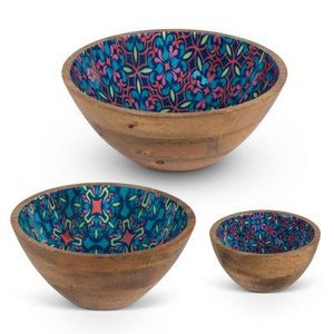 Grand saladier en bois d'acacia écologique au design émaillé unique, grande capacité, avec ustensiles de service pour salade, idéal pour les fêtes - Product Image 2