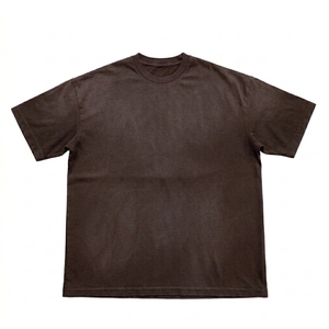 Camiseta de manga corta para hombre, ecológica, de algodón peinado, con logo personalizado disponible, en stock, camiseta con efecto lavado ácido. - Product Image 6