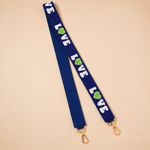 Tennis Love Beaded <b>Bag</b> Strap <b>Navy</b> Blue Seed Bead Crossbody Purse Replacement Belt Wholesale Manufacturer - Product Image 1