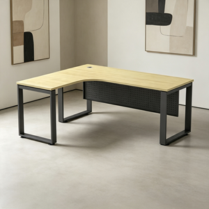L-Shape <b>Office</b> Conference <b>Table</b> Melamine Top Metal Legs Modern Design Commercial Furniture Durable 12-Seater - Product Image 1