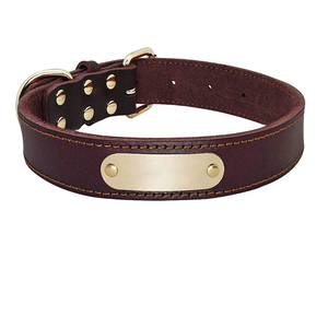 Colliers pour chiens en cuir PU coloré, dernières tendances, accessoires pour animaux de compagnie, vente directe d'usine, motifs unis, colliers en cuir pour chiens. - Product Image 1