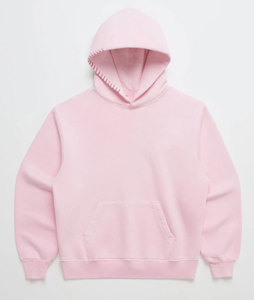 Sudadera Rosa para Mujer, 100% Algodón Tejido, Color Sólido, Manga Larga, Corte Regular, Transpirable, Ropa Casual de Invierno, Personalizable por Delante - Product Image 1