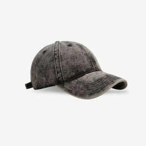 หมวกเบสบอลผ้าฝ้ายสีพื้นสไตล์วินเทจ ป้องกันแสงแดด แบบ Snapback ทรง Dad Hat - Product Image 1