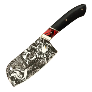 Couteaux de cuisine faits main sur mesure avec un motif unique en acier multicouche, une lame tranchante et une manche en bois pour la cuisine quotidienne et la préparation des aliments - Product Image 4