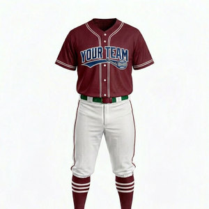 Conjunto de Uniforme de Béisbol Corto Personalizado de Alta Calidad con Botones Completos, de Secado Rápido, Transpirable, Anti-UV, Reciclable, Unisex, OEM - Product Image 6