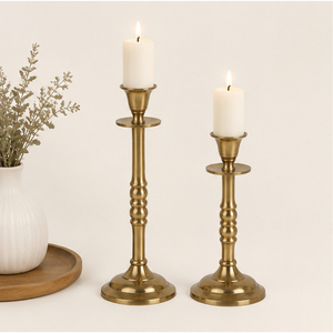 Wholesale Vintage Brass Candle <b>Holders</b> Set for Wedding Gold Metal Taper <b>Candlestick</b> <b>Holder</b> for Christmas & Home Decor - Product Image 2