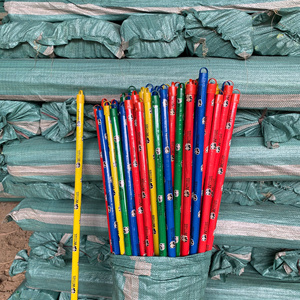 Escoba de madera ecológica Panda con mango de plástico duro duradero y cerdas sin bandera, cabezal de PVC, herramienta de limpieza de jardín de alta resistencia - Product Image 1