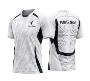 Maillot de football américain 2025 personnalisé avec logo, col en V, manches courtes, respirant et anti-humidité, 100 % polyester premium - Product Image 1