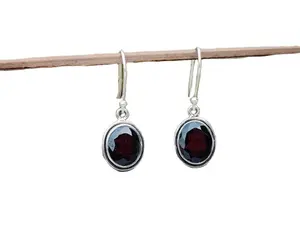 Natural Red Garnet Top Quality Gemstone Handcrafted Earring Cut Stone Bohho Earring 925 Antique Silver Earring