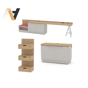 Ensemble de meubles de chambre d'hôtel modulaire, armoire de rangement, taille standard pour la rénovation de chambres d'hôtes commerciales, modèle d'hôtel en chaîne - Product Image 1