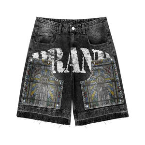 Ensemble de sweat-shirt à capuche en tricot imprimé pour homme, prix de gros, 80% coton, 20% polyester, couleur noire, ensemble deux pièces, sweat-shirt à capuche et short - Product Image 3