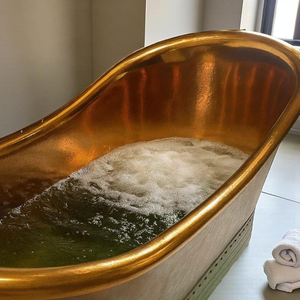 Bañera de hidromasaje Premium Green Patina para baño moderno, bañera independiente hecha a mano para interiores de casas y hoteles de lujo - Product Image 6