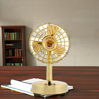 Ventilateur de table en laiton poli de style antique avec 3 lames pièce maîtresse de travail à collectionner pour la décoration de bureau et les cadeaux
