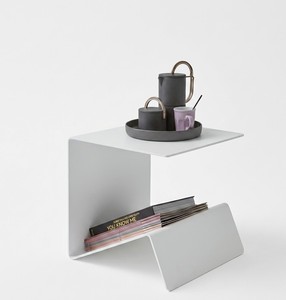 Creative Metal Side <b>Table</b> with Magazine <b>Storage</b> Rack Modern <b>End</b> <b>Table</b> for Living Room Bedroom Use - Product Image 1