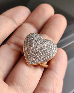 Anillo de Compromiso de Doble Banda con Diamante Moissanite de Corte Redondo en Forma de Corazón, Regalos de Aniversario para Esposa, Joyería de Plata 925 para Mujer - Product Image 1