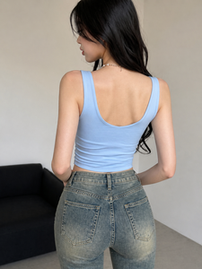 Chemise femme 2 en 1 à rayures personnalisées, imprimé strass, tissu recyclé, couleurs contrastées, pour la gym, le fitness, l'entraînement, OEM - Product Image 2
