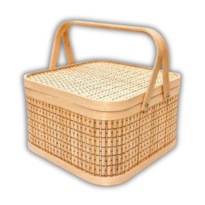 Best Selling BAMBOO GIFT <b>BASKET</b> <b>with</b> Handles Custom Color Available Wicker Crafts <b>Lid</b>, Handles & Custom Colors - Product Image 1