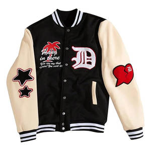 เสื้อแจ็คเก็ตวาร์ซิตี้ผู้ชาย ลายกราฟิกบล็อกสี แขนยาว สตรีทแวร์ เสื้อแจ็คเก็ตเบสบอล สไตล์เรโทร ฮิปฮอป เสื้อคลุมลำลอง โอเวอร์ไซส์ สไตล์วิทยาลัย - Product Image 5