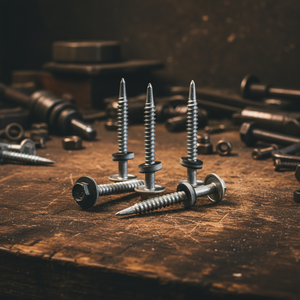 Vis autoperceuse à tête hexagonale PDC Modèle 12, acier au carbone classe 4.8 6.8, filetage grossier, zinguée/galvanisée, EPDM collé en pouces - Product Image 1