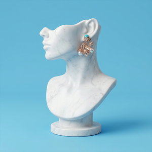 Elegant <b>Gold</b> Floral Diamond <b>Earrings</b> for Women, Luxury Marquise & Pear Cut Lab Grown Diamond <b>Dangle</b> Hoops, Fine Jewelry Gift - Product Image 1