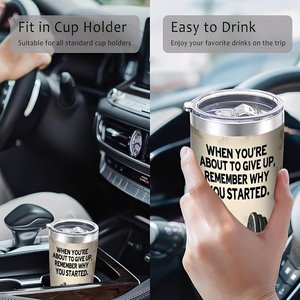 20oz Stainless Steel Tumbler Vacuum <b>Insulated</b> Double Wall Travel <b>Mug</b> For Gym Fitness Motivational Design - Product Image 3