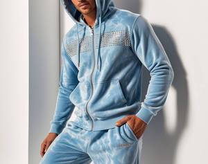 Survêtements Homme Personnalisables Légers Hiver Streetwear 100% Coton Coupe-Vent Couleur Unie Strass Prix de Gros Style - Product Image 6