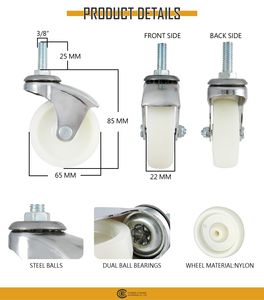 Rueda Giratoria de Acero de 2.5 Pulgadas para Trabajo Ligero, Rueda Giratoria Industrial de Metal con Rotación de 360 Grados para Maquinaria y Equipos de Fábrica - Product Image 4