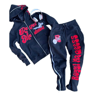Survêtements Jogger Vintage Unisexe Personnalisés OEM avec Broderie de Patchs, Effet Délavé Acide et Décoloré par le Soleil, Hoodie Évasé 100% Coton - Product Image 3