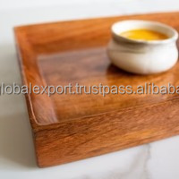 Bandeja de Madera de Mango Indio y Acacia, Ecológica, Pulida, Natural, Rectangular, para Servir, Decoración del Hogar, Estilo Vintage, para Cocina y Restaurante - Product Image 3