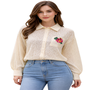 เสื้อแจ็คการ์ดผู้หญิงผ้าฝ้าย 100% ลายดีไซเนอร์ ราคาดีที่สุดจากผู้ผลิต - Product Image 1