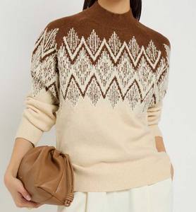 Suéter de punto texturizado para mujer con cuello redondo - Jersey cálido estampado para invierno - Jersey de alta calidad, suave, de color sólido y transpirable para mujer - Product Image 4