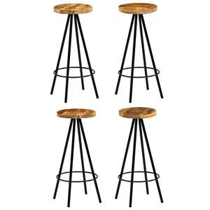 Juego de 4 Taburetes de Bar Naturales y Negros, Cómodos y Elegantes para el Bar de tu Casa - Product Image 1