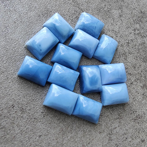 Opale bleue naturelle, cabochon rectangulaire, calibrée, dos plat, qualité AAA+, pour la fabrication de bijoux - Product Image 4