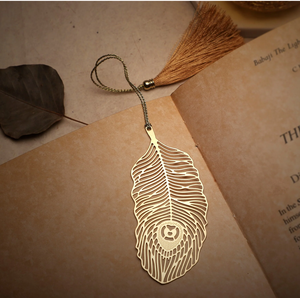 Marque-page en métal en forme de plume pour anniversaire, cadeau d'affaires, marque-page en laiton de bonne qualité à prix incroyable - Product Image 6