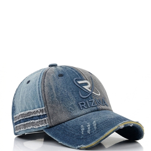 Gorra Trucker de Mezclilla RIZNA, 6 Paneles, Ajustable, Unisex, Estilo Vintage, Logotipo Frontal Lavado, Azul, Algodón, Casual, Primavera/Verano, Calidad Premium OEM - Product Image 4