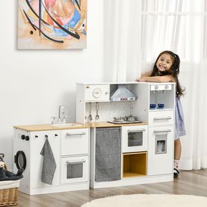 Set di Giocattoli Interattivi in Legno per Cucina e Cibo, Include Forno, Macchina del Caffè e Macchina del Ghiaccio, Microonde con Luci e Suoni - Product Image 2