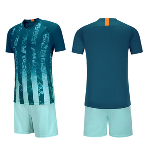 Conjunto de Camiseta de Fútbol para Hombre, Degradado Azul, Manga Corta, Absorbe la Humedad, Transpirable, Secado Rápido, Ajuste Atlético, para Todas las Temporadas - Product Image 4