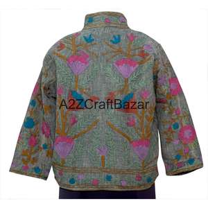 Chaqueta Ecológica Bordada a Mano con Diseño Floral, de Algodón de Secado Rápido y Transpirable, Cuello en V, Estilo Vintage Suzani, para Uso Casual en Invierno - Product Image 5