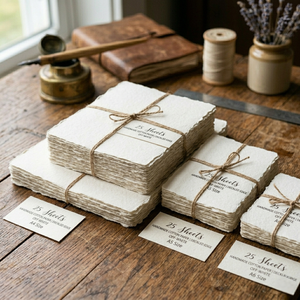 150 GSM <b>A5</b> Handmade Cotton Paper Deckle Edge Art Craft Paper Wholesale OEM Manufacturer Supplier watercolor paper - Product Image 3