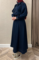 Robe musulmane YKD070 pour femmes, vêtements islamiques, hijabs, vêtements d'extérieur traditionnels, robe ample élégante de style jean, tissu agréable, robe haut de gamme