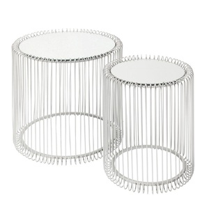 Luxury Inspired Metal Nesting <b>Table</b> With Marble Top Decorative Furniture Set <b>For</b> Sophisticated Home Decoration Themes - Product Image 5