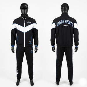 Conjunto Deportivo de Tenis Premium de Poliéster y Spandex de 280 GSM, Gris con Paneles de Ribete en Contraste, Logotipo Personalizado con Transferencia Térmica - Product Image 2