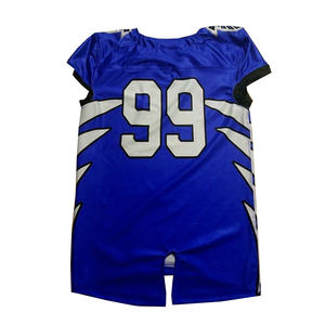 Camiseta de fútbol americano, color blanco marino, impresión por sublimación con número, Logo, personalizada, 2018 - Product Image 2