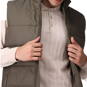 Gilet matelassé sport décontracté pour homme, rembourré en polyester, respirant, chaud, sans manches, pour l'extérieur, vêtement de mode, personnalisable OEM - Product Image 4