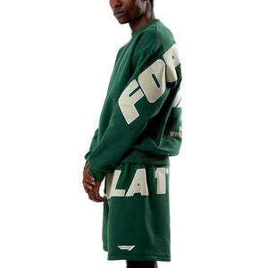 Custom Sweatshirts and Shorts Set Puff Print Tracksuit Clothing Manufacturer Supply - Product Image 3