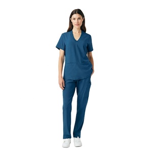 Vente en gros Tissu doux Logo personnalisé Ensembles de gommage chirurgical unisexe pour hôpitaux Infirmière à manches courtes de couleur personnalisée à séchage rapide respirante - Product Image 1