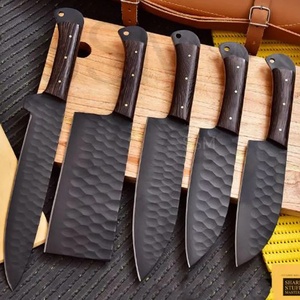 Juego de Cuchillos de Chef Profesionales de Acero al Carbono de 5 Piezas, Marca Ahmad Fabric, Hechos a Mano, Mango de Resina, Funda de Cuero, Diseño Moderno, Personalizable - Product Image 2