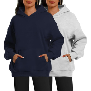 Sudadera con Capucha Oversize Unisex al por Mayor, de Color Liso, de Algodón Afelpado, con Bolsillos, Estilo Casual para Otoño, Ajuste Regular, Tejido de 320g - Product Image 3