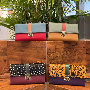 Sacs à main d'embrayage de soirée à la mode pour femmes en cuir recyclé coloré sous les bras sac à main mignon cartables bandoulière sac à main portefeuilles - Product Image 4