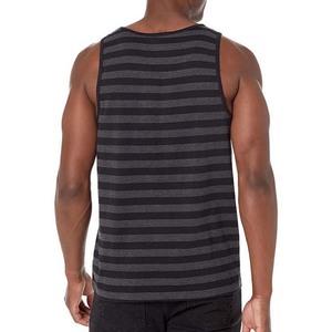 Chaleco Deportivo de Verano para Hombre, Camiseta sin Mangas a Rayas, Cuello Redondo, Tejido de Algodón, Informal, Transpirable - Product Image 2